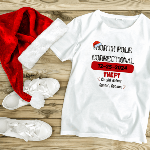 North Pole Correctional T-Shirt – Funny Christmas Gift for Naughty Gift Peekers