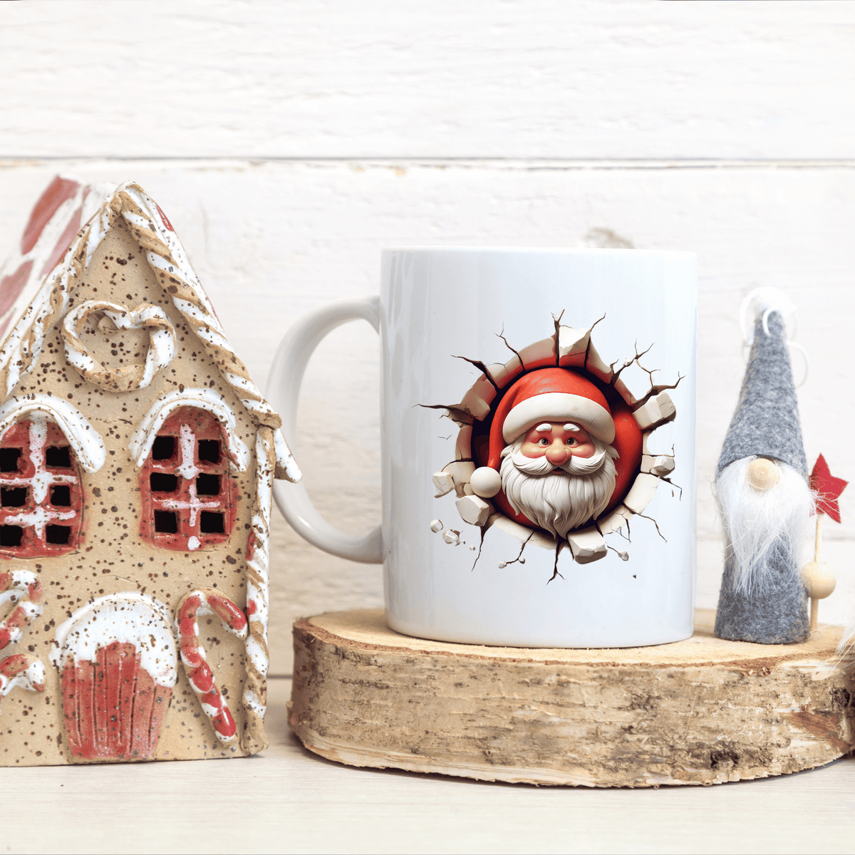 Santa Claus Mug – Jolly Christmas Coffee Cup with 3D Effect