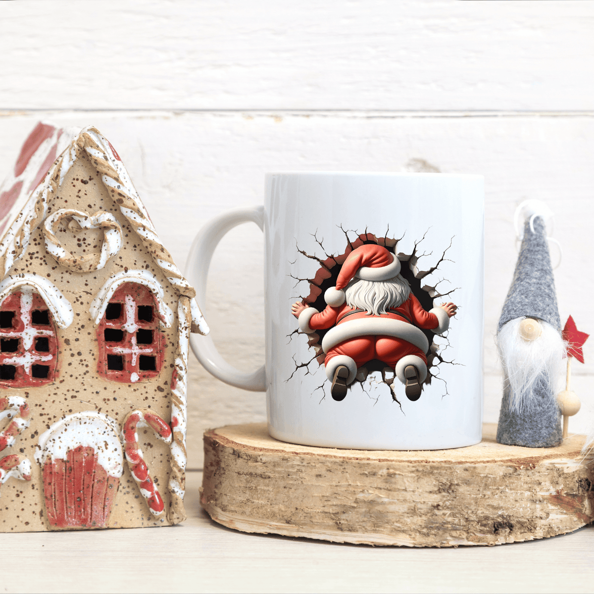 Santa Claus Mug – Jolly Christmas Coffee Cup with 3D Effect