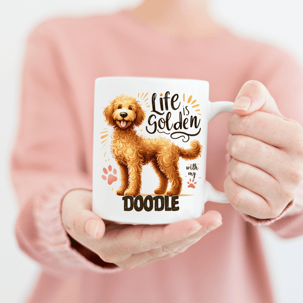 Life is Golden with My Doodle" Coffee Mug - Perfect Gift for Doodle Dog Lovers