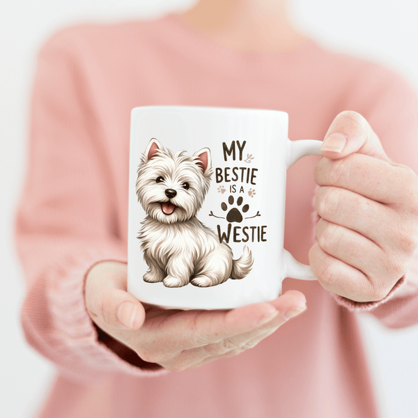 My Bestie is a Westie" Coffee Mug - Perfect Gift for Westie Dog Lovers