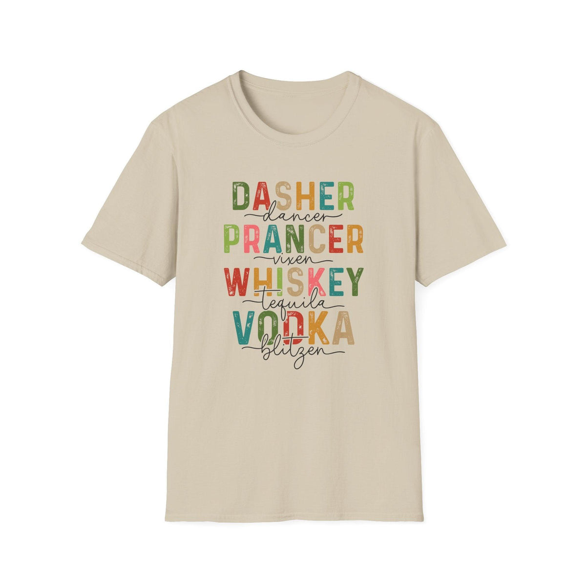 Festive Reindeer & Spirits Holiday T-Shirt - Funny Christmas Drinking Shirt