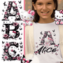 Hello Kitty Alphabet T-shirt – Personalized Floral Initial Design for Kids