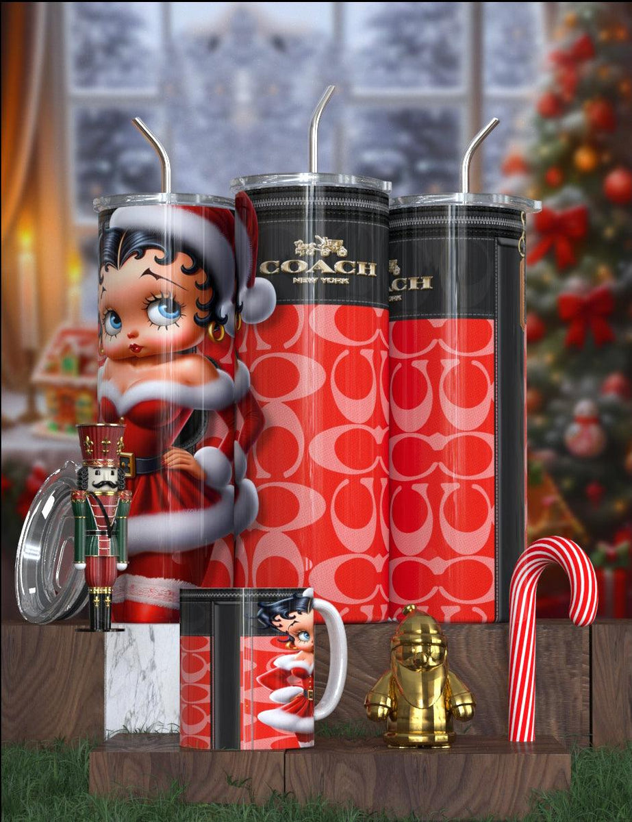 Betty Boop Designer Christmas Tumbler Collection – Featuring Balmain, Gucci, Dior & More