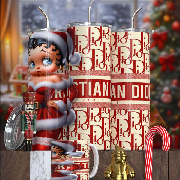 Betty Boop Designer Christmas Tumbler Collection – Featuring Balmain, Gucci, Dior & More