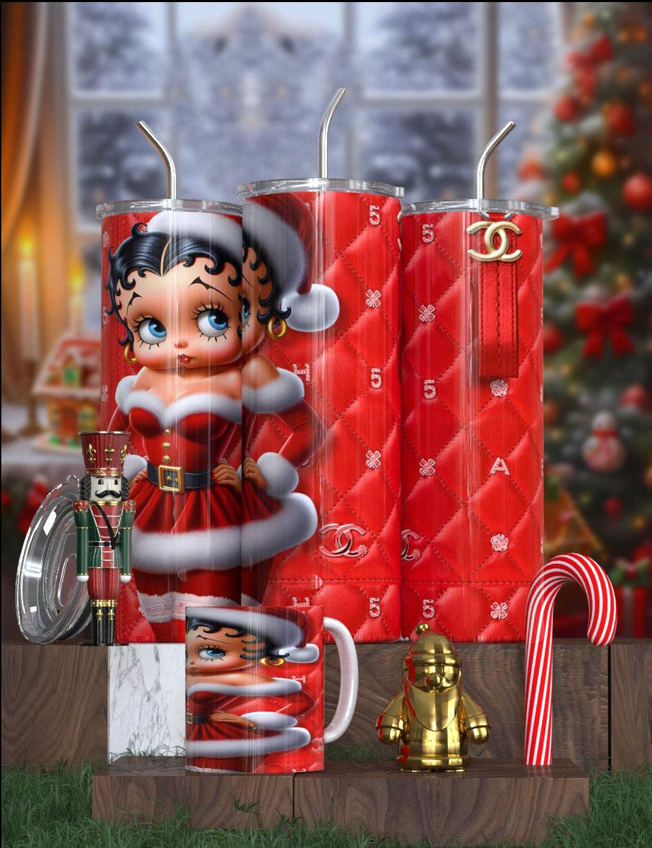 Betty Boop Designer Christmas Tumbler Collection – Featuring Balmain, Gucci, Dior & More