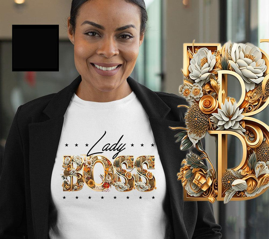 Lady Boss T-Shirt Black Design Version– Empowering Women’s Leadership
