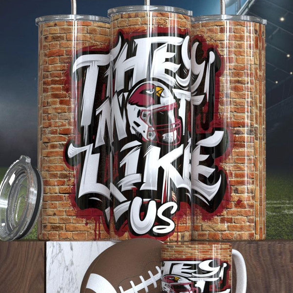 Football Sublimation Tumbler - 'They Not Like Us' Design Sports Fan Tumbler for Game Day