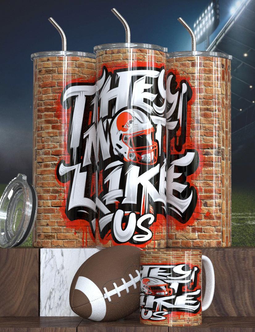 Football Sublimation Tumbler - 'They Not Like Us' Design Sports Fan Tumbler for Game Day