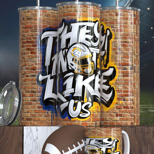 Football Sublimation Tumbler - 'They Not Like Us' Design Sports Fan Tumbler for Game Day