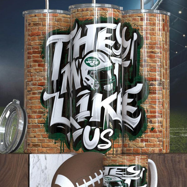 Football Sublimation Tumbler - 'They Not Like Us' Design Sports Fan Tumbler for Game Day