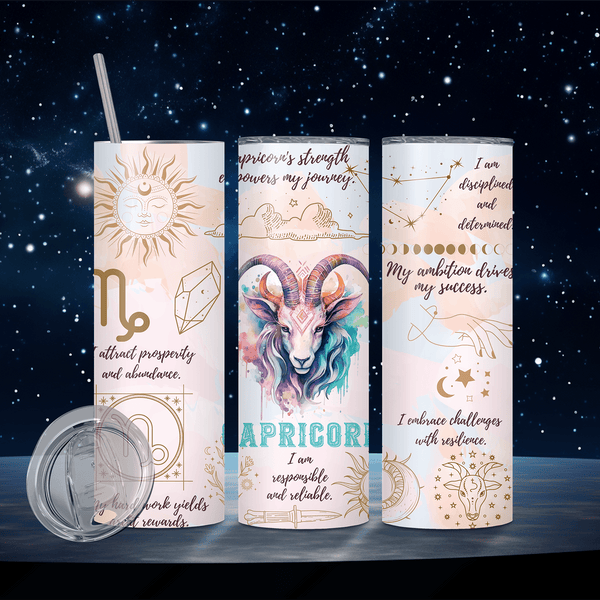 Zodiac Sign Sublimation Tumbler Sip in Celestial Style