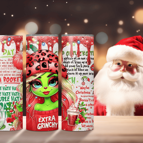 Extra Grinchy Christmas Tumbler - Holiday Humor Drinkware