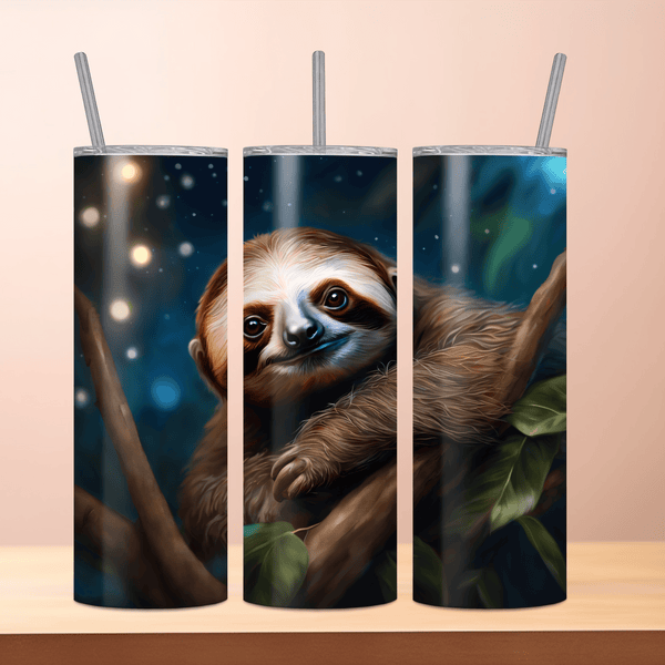 Sloth Sublimation Tumbler – Perfect Drinkware for Animal Lovers and Nature Enthusiasts