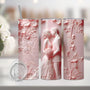 Romantic 3D Wedding Sublimation Tumbler – Floral Bride and Groom Design